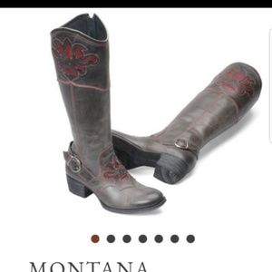Born knee boot Montana gray western style 9 M